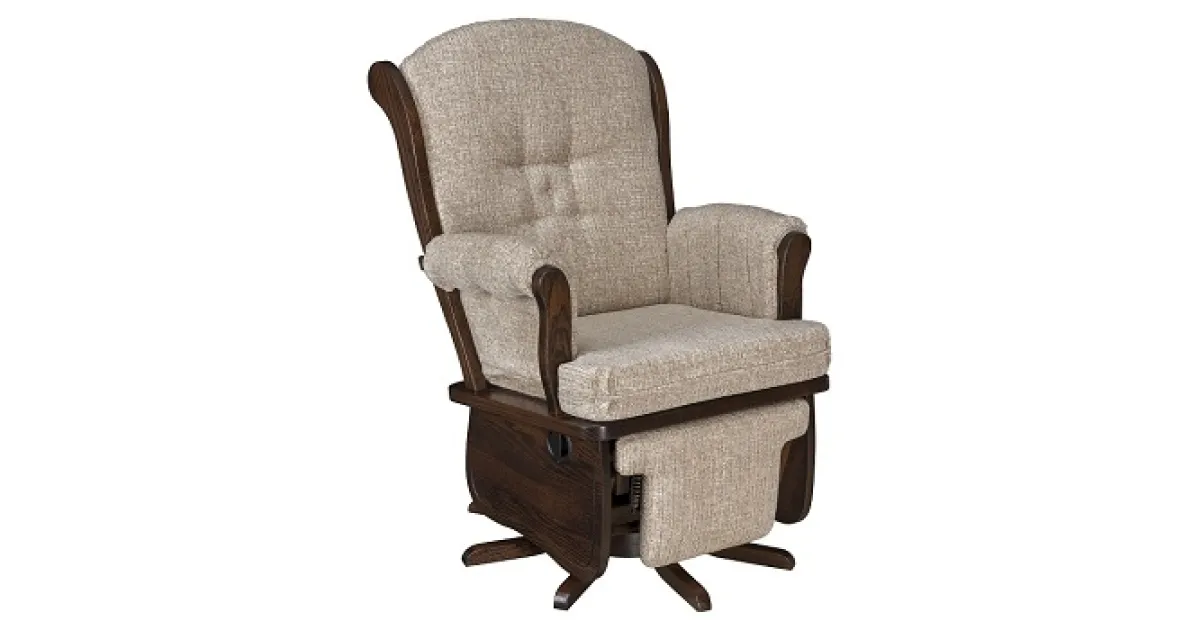 Swan Back Swivel Glider & Ottoman Amish Furniture Factory